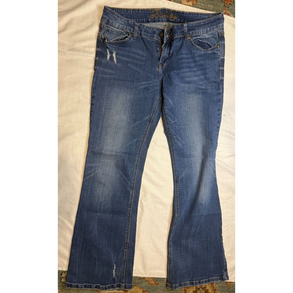 Vintage dELiA*s Bailey Low Rise Flare Jeans Y2K Distressed Denim 13/14R
